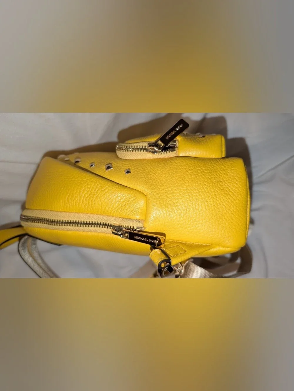 MICHAEL KORS ERIN SMALL CONVERTIBLE BACKPACK YELLOW EUC